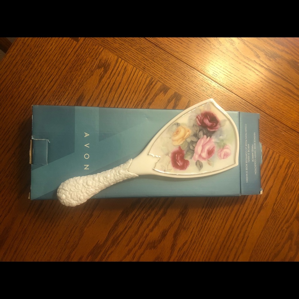 Avon vintage rose hand mirror